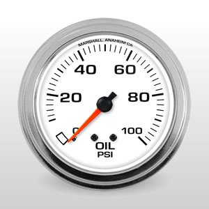 Comp II 2-5/8" Mechanical Oil Pressure Gauge, White Dial